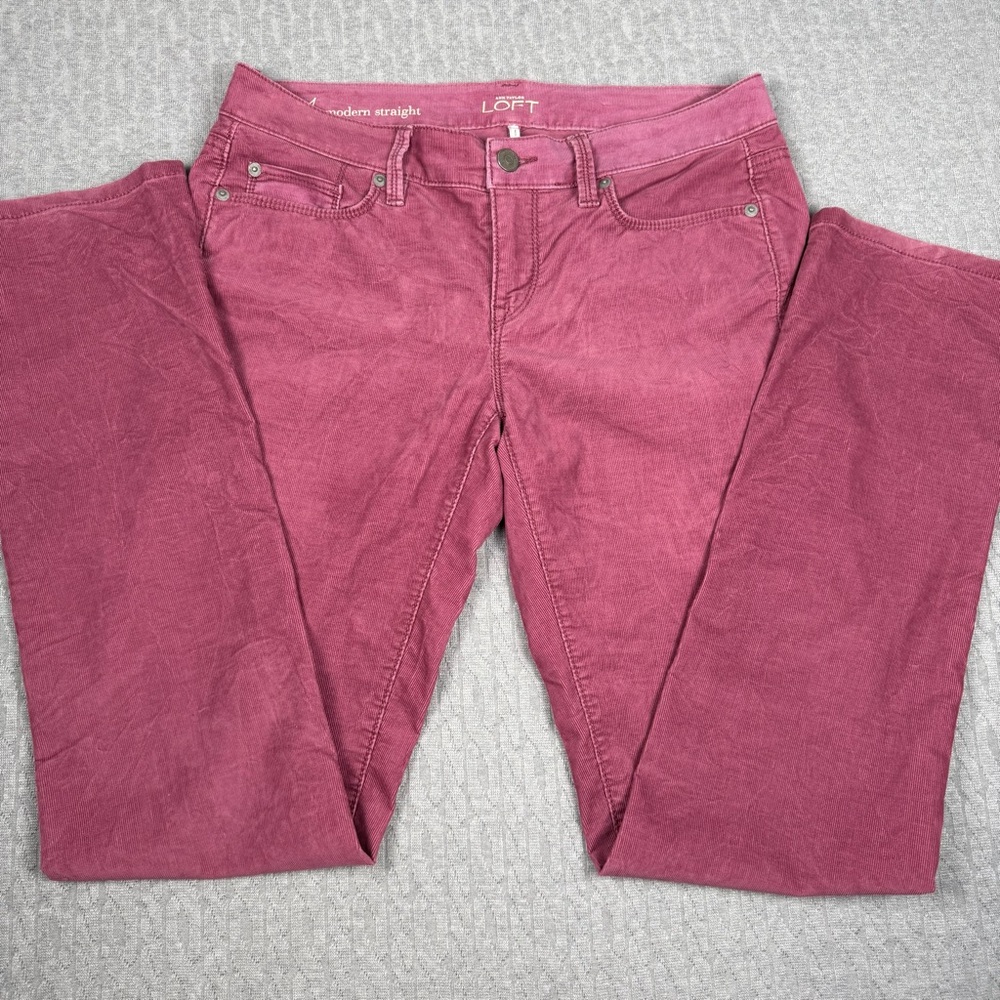 LOFT Modern Straight Rose Corduroy Jeans Sz 4
